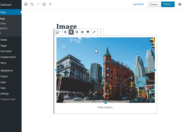Adding image caption in Media library