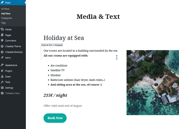Justify text with custom CSS