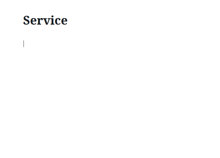 Insert Service block with slash “/”