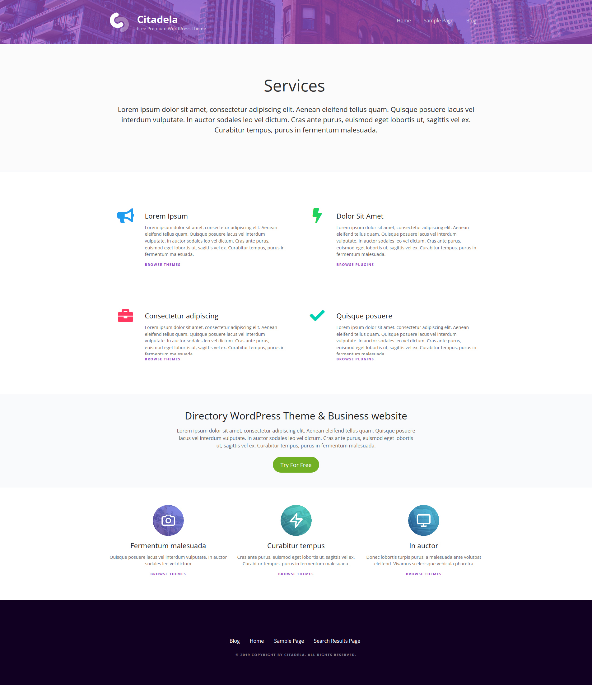 Services page created by more Service blocks