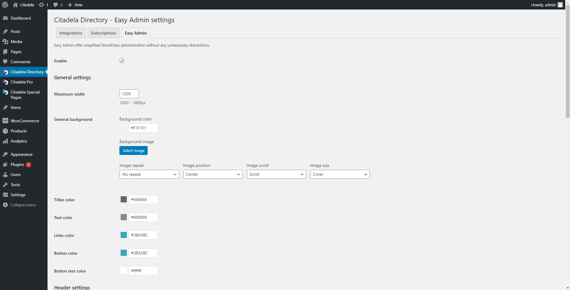 Directory Easy Admin Settings AitThemes