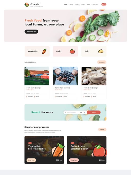 Citadela Farms homepage