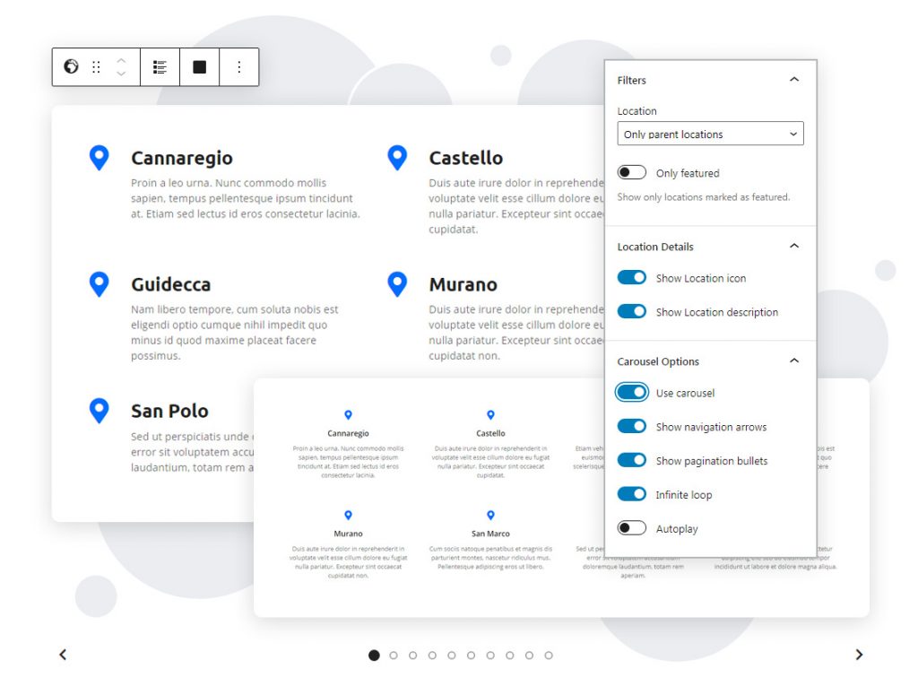 Listado Lista de ubicaciones