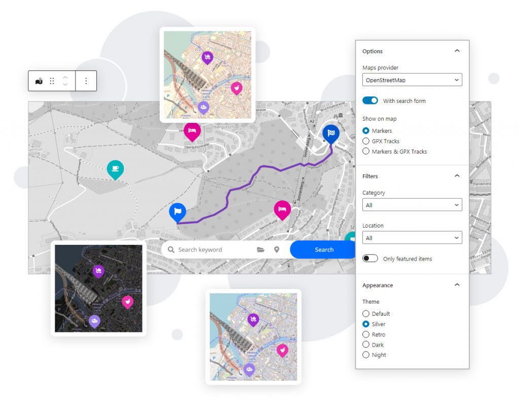 GPX ट्रैक्स के साथ OpenStreetMap