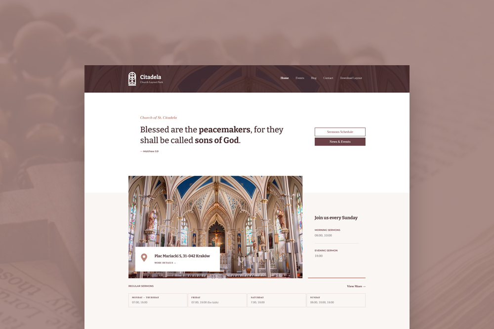 Get a FREE church layout for Citadela