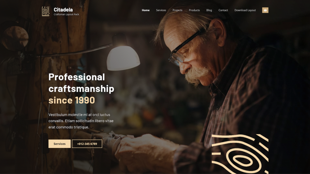 Craftsman homepage header