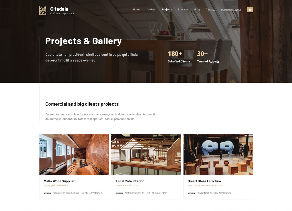 Craftsman WordPress theme projects