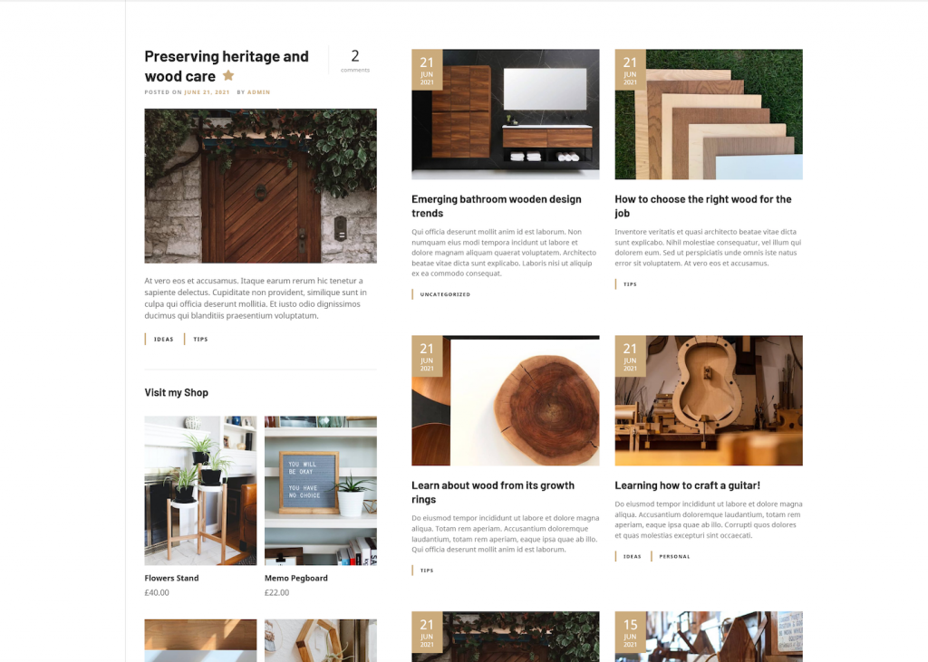 craftsman WordPress theme blog